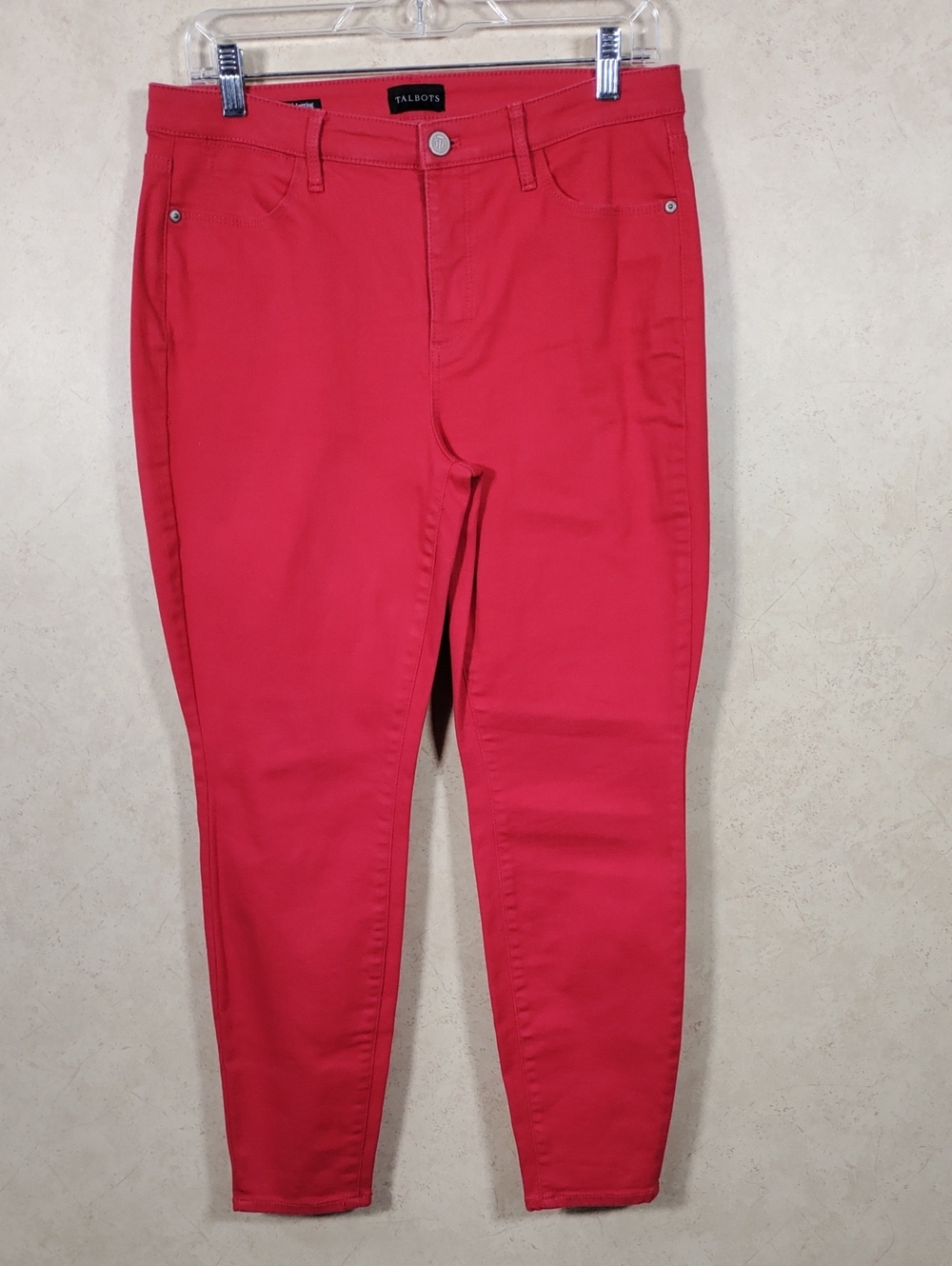 I188 Talbots Red Denim Straight Leg Jeggings 8P